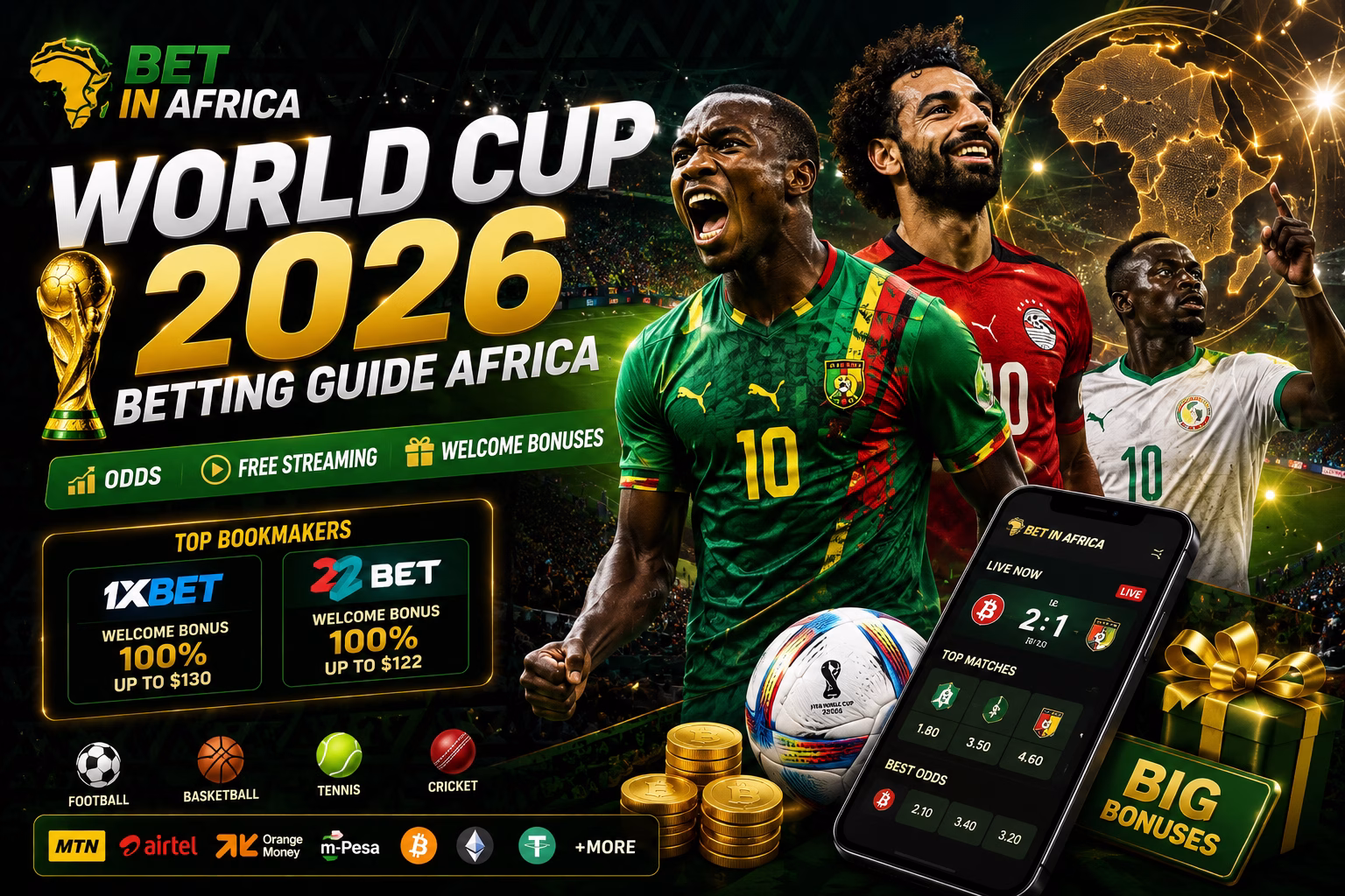 ๐ World Cup 2026 Betting Guide Africa โ Odds, Free Streaming & Welcome Bonuses Explained